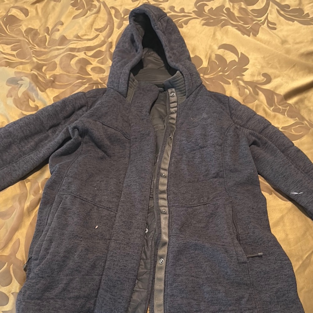 The North Face Gray Puffer Jacket with Hood